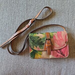 Patricia Nash TORRI Small Crossbody/Shoulder FRESCO BOUQUET Leather EUC
